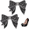 CHGCRAFT 2Pcs Resin Rhinestone Bowknot Shoes Charms FIND-CA0004-74-1