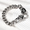 304 Stainless Steel Cuban Link Chains Bracelets for Unisex BJEW-A092-06A-P-3