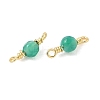 Dyed Natural Agate Faceted Round Connector Charms KK-C097-06G-02-2