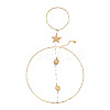 Ocean Alloy & Iron Starfish Shell Shape Back Chain Necklaces for Backless Dress with Imitation Pearl WG9F3AC-01-5