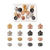 Hollow Brass Micro Pave Clear Cubic Zirconia Beads ZIRC-TA0001-16-1