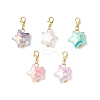 Acrylic Star Pendant Decorations HJEW-JM03385-2
