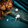 1Pc 925 Sterling Silver Adjustable Design Ring Mounts Fittings with Pearl Seat STER-BC0002-79A-P-5