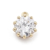 Brass Micro Pave Cubic Zirconia Pendants X-KK-M306-08G-1