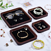 4Pcs 4 Styles Square Wood Display Trays for Rings Earrings Bracelets ODIS-PH0009-26-4
