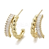 Twist Brass Micro Pave Cubic Zirconia Stud Earrings EJEW-M082-16G-02-3