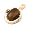 Natural Tiger Eye Pendants KK-G553-15G-2