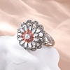 Dasiy Rotatable Open Cuff Rings for Women RJEW-C118-06P-1