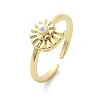Brass Open Cuff Rings for Women RJEW-A061-02G-2