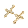 Brass Pave Clear Cubic Zirconia Pendants KK-U009-06C-G-2