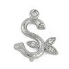 Brass Crystal Rhinestone Letter Links Connector Charms KK-S395-06P-S-1