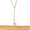 Adjustable Natural Baroque Keshi Pearl Oval Tassel Y Necklaces NJEW-JN06060-4