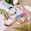 Candy Color Chunky Curved Tube Acrylic Beads Stretch Bracelets Set for Women BJEW-SW00015-4
