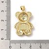 Rack Plating Brass Micro Pave Cubic Zirconia with Synthetic Opal Pendants KK-D088-37G-4
