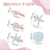 Starfish & Shell Shape Resin Alligator Hair Clips PHAR-WH0006-35-2