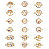 SUPERFINDINGS 18Pcs 9 Styles Alloy Crystal Rhinestone Connector Charms FIND-FH0008-66-1