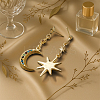 2 Pairs Colorful Rhinestone Moon & Star Dangle Stud Earrings EJEW-HY0001-33-4