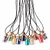 Natural & Synthetic Gemstone Chip and Glass Bottle Pendant Necklaces NJEW-TAC0016-1