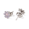 Mixed Color Bling Enamel Daisy Flower Stud Earrings EJEW-B009-18P-3