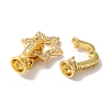 Star Rack Plating Brass Micro Pave Clear Cubic Zirconia Fold Over Clasps KK-A225-07G-2