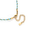 304 Stainless Steel Shell Shape Pendant Cotton Cord Necklaces NJEW-C093-05C-G-4