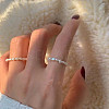 Natural Freshwater Pearl Beaded Stretch Rings for Women FS-WGC033C-02-2