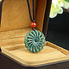 Hollow Flower Natural Jade Pendant Necklaces FS-WG657F8-02-1