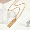 304 Stainless Steel Clear Cubic Zirconia Rectangle Constellation Pendant Necklaces for Women Men LS-NJEW-S435-01G-A-2