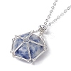 Stainless Steel Macrame Pouch Empty Stone Holder for Pendant Necklace Making NJEW-JN04532-03-3