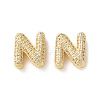Rack Plating Brass Micro Pave Cubic Zirconia Slide Charms KK-C084-34G-N-1