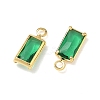 Brass Glass Charms KK-Z136-13G-01-2