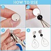 36Pcs 3 Size Flat Round 304 Stainless Steel Stud Earring Findings STAS-SP0001-59P-6