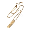 304 Stainless Steel Clear Cubic Zirconia Rectangle Constellation Pendant Necklaces for Women Men NJEW-S435-01G-G-4