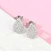 Teardrop Brass Micro Pave Clear Cubic Zirconia Stud Earrings EJEW-Z091-01P-3