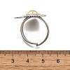 Gothic Style Brass Micro Pave Clear Cubic Zirconia Cuff Rings for Women RJEW-U051-02C-GP-5