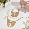 4Pcs Alloy Multi-Layered Chain Tassel High Heel Decor Anklets for Women AJEW-PH0007-78G-4