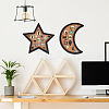 Moon Star Wall Mounted Brooch Jewelry Display Cork Tray AJEW-WH0060-20-6