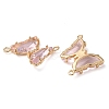Brass Pave Faceted Glass Connector Charms X-FIND-Z020-04I-2