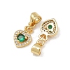 Brass Micro Pave Cubic Zirconia Charms KK-C132-10G-2