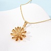 304 Stainless Steel Flower Pendant Snake Chain Necklaces for Women NJEW-F354-11A-G-4