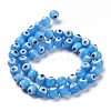 Handmade Evil Eye Lampwork Round Bead Strands LAMP-L055-8mm-23-3