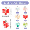 36Pcs 6 Colors Glass Pendants FIND-TA0004-21-4