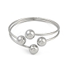 Round Brass Open Cuff Torque Bangles for Women BJEW-Z074-03P-2
