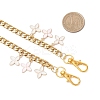Alloy Enamel Flower Charm 304 Stainless Steel Cuban Link Chain Bag Decorative Chains FIND-JF00160-02-3