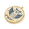 Printed 304 Stainless Steel Pendants STAS-P419-02G-01-2