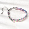304 Stainless Steel Chain & Nylon Braided Bracelets for Women LS-BJEW-A152-01P-3