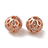 Rack Plating Brass Pave Cubic Zirconia Beads KK-M285-32C-RG-2