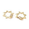 Brass Micro Pave Clear Cubic Zirconia Screw Carabiner Lock Charms KK-Z118-06G-02-2