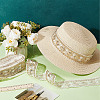 Polyester Rhombus Embroidery Lace Trim OCOR-WH0090-84B-4