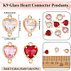 18Pcs 3 Colors K9 Glass Connector Charms FIND-BBC0002-31-2